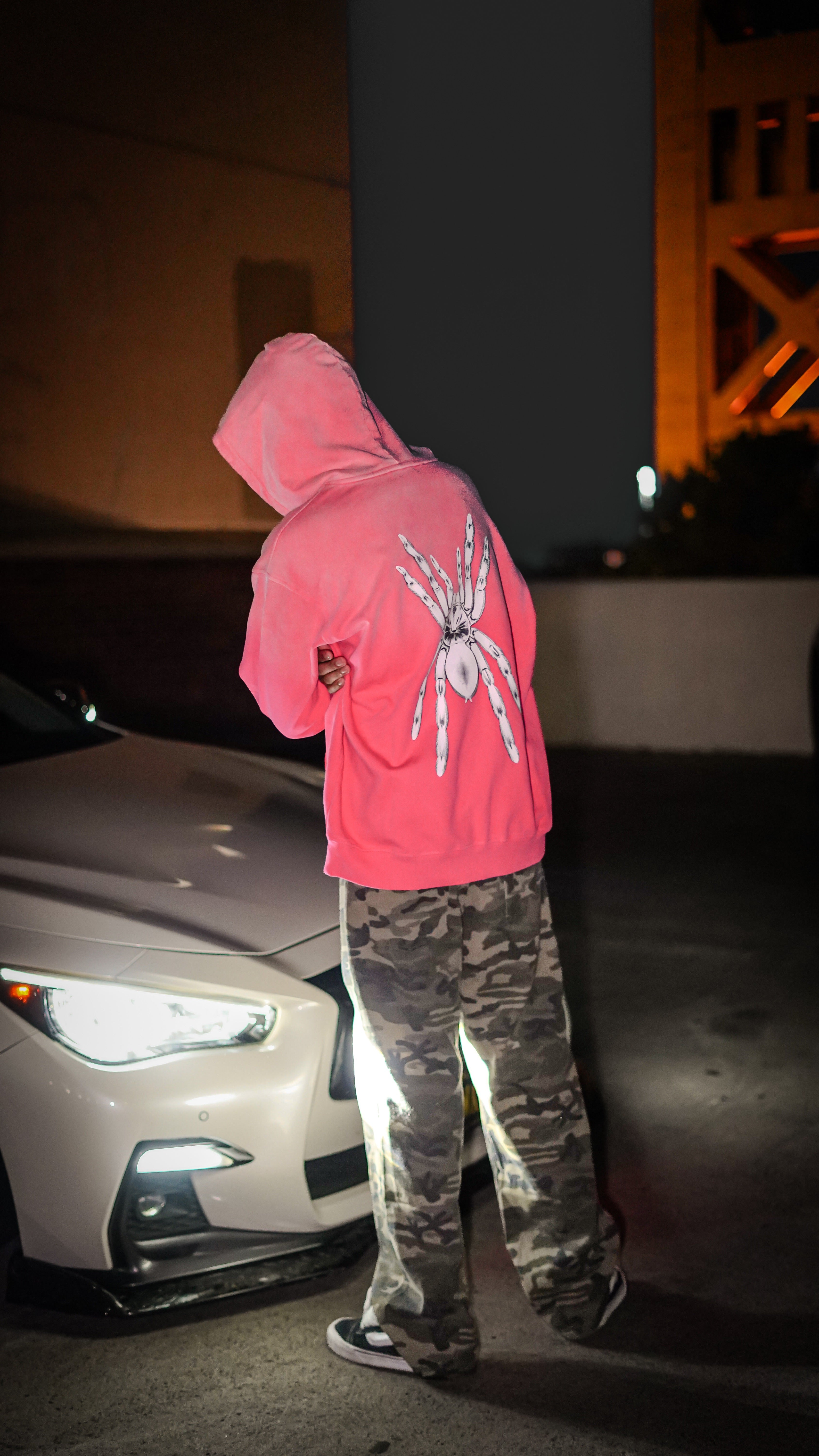 Pink spider Oversized Hoodie