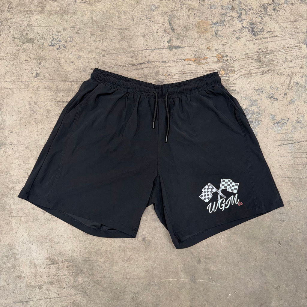 checkered flag Drawstring Shorts