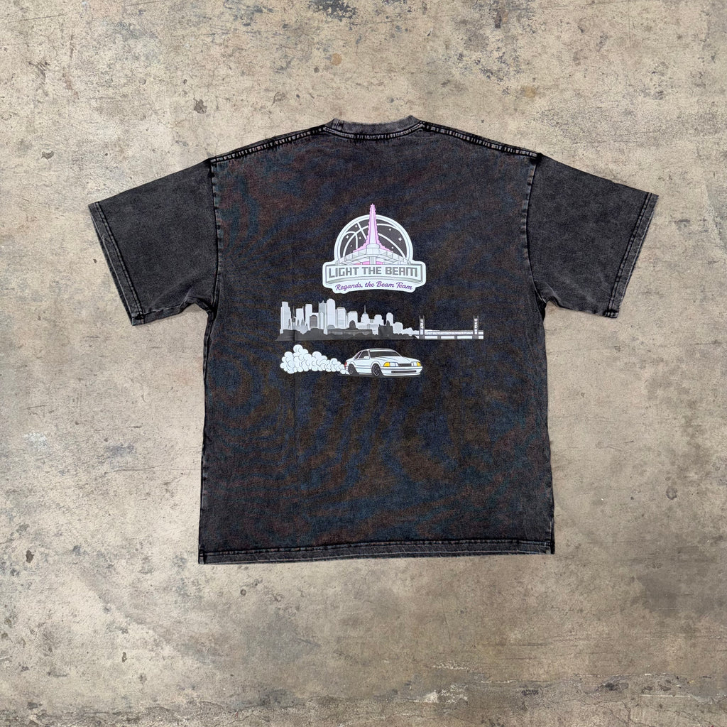 light the beam Snow Washed Oversized Tee