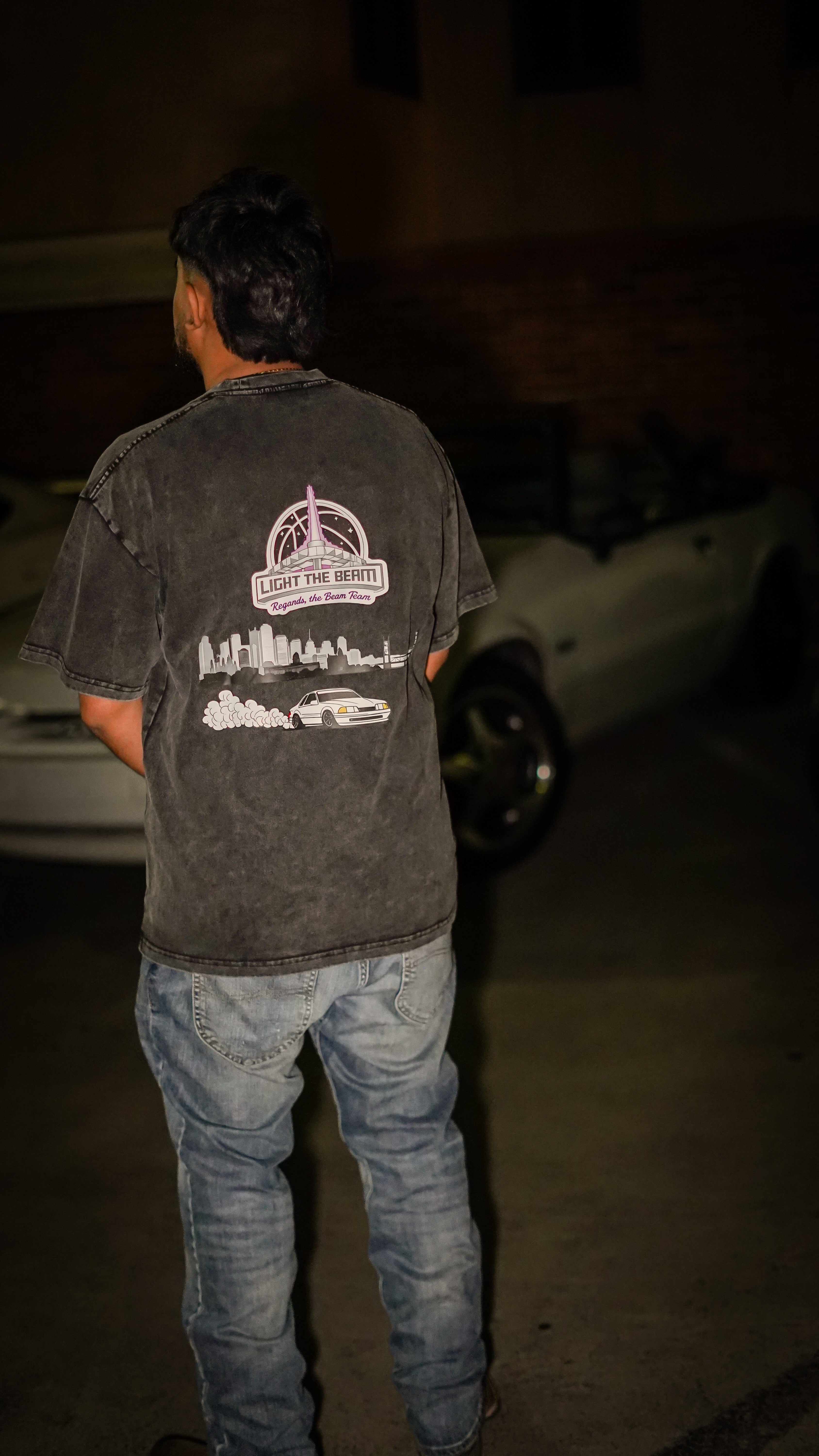 light the beam Snow Washed Oversized Tee