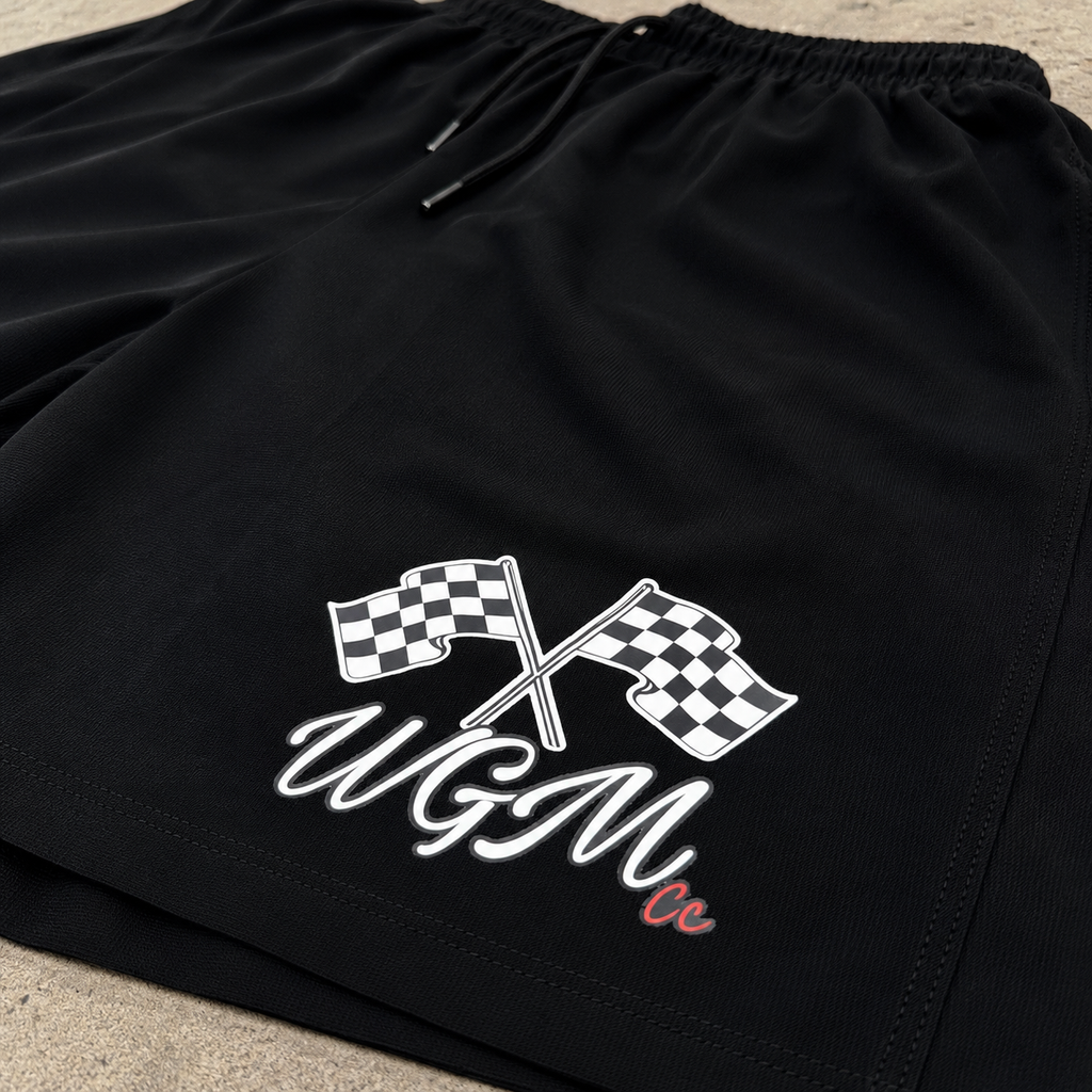checkered flag Drawstring Shorts
